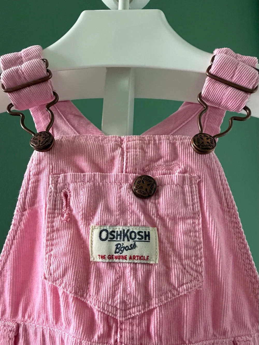 OshKosh B'gosh Light Pink Corduroy Overalls with Front Pocket